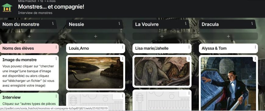 Créer des interviews audio de monstres avec Padlet – Lettres et TICE